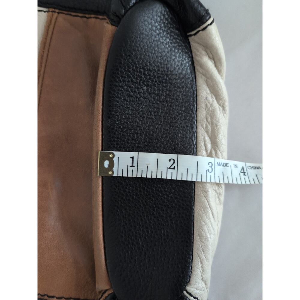The SAK Crossbody Bag Leather Boho Lined Tricolor Black Tan Cream Messenger - Picture 15 of 16